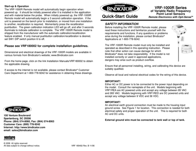 Bindicator VRF-1000R Series User manual