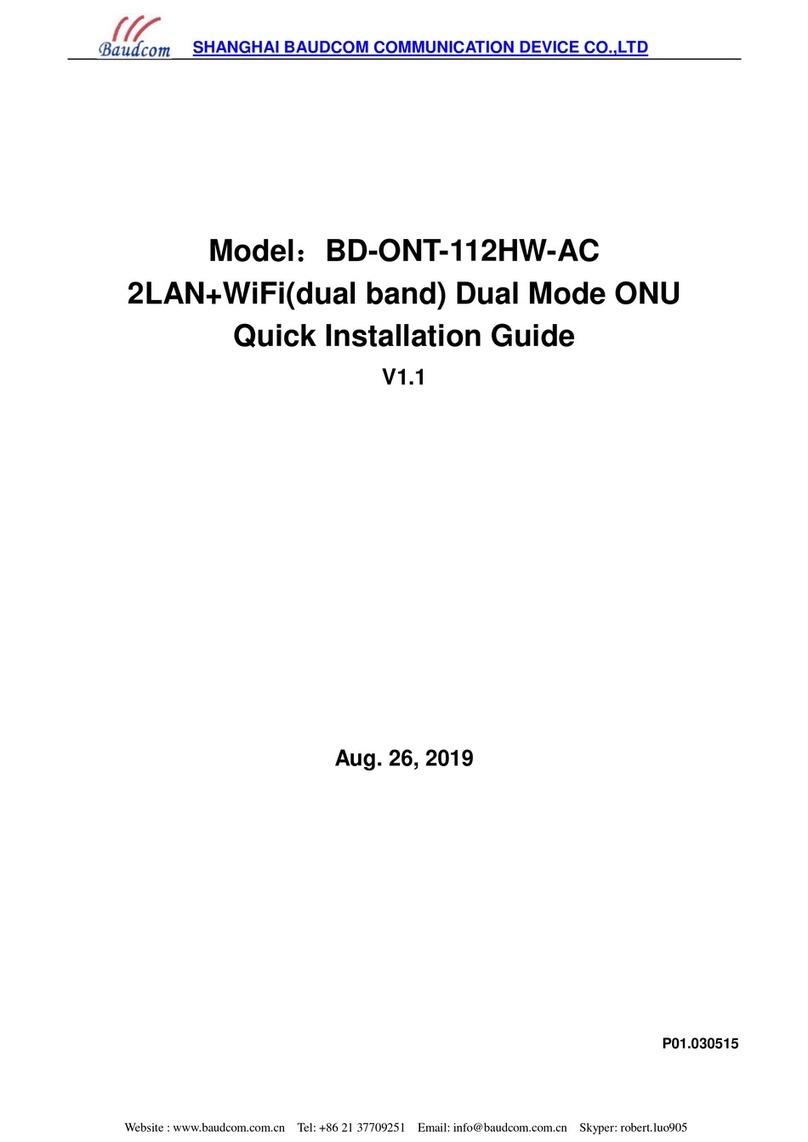 Baudcom BD-ONT-112HW-AC Quick installation guide