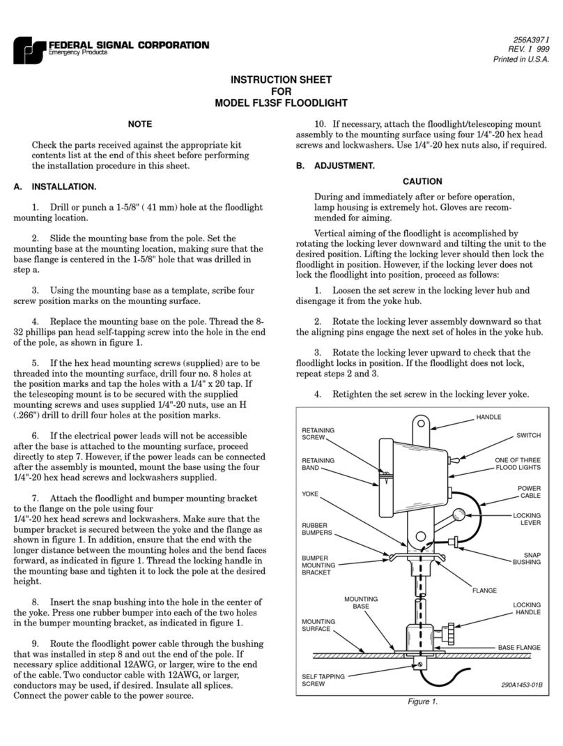 Federal Signal Corporation FL3SF Series User manual