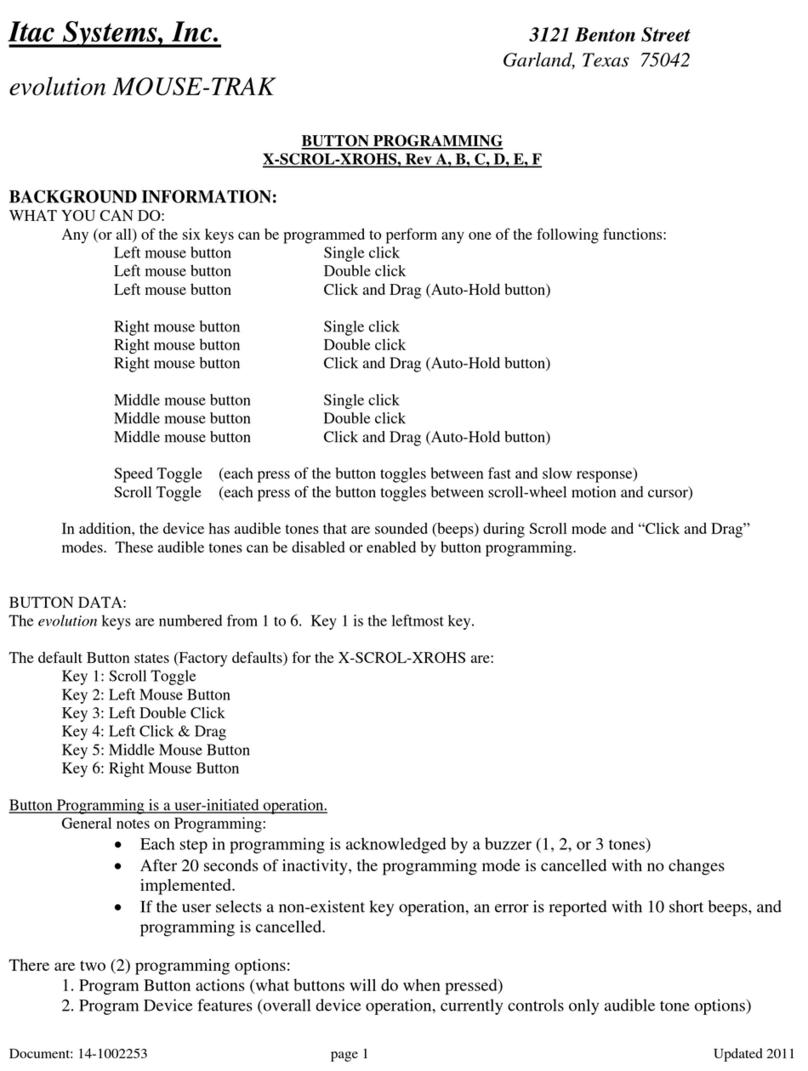 Itac Systems evolution MOUSE-TRAK manual