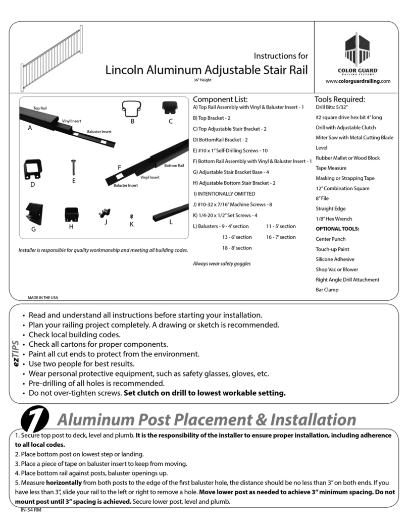 Color Guard Railing Systems Lincoln Aluminum Adjustable Stair Rail instructions