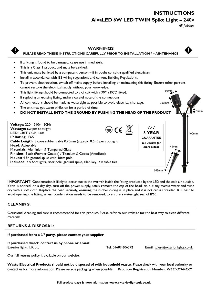 Lumena AlvaLED LED TWIN Spike Light User manual