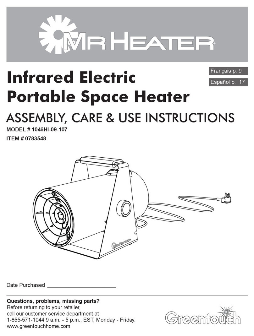 Greentouch MrHeater 1046HI-09-107 Assembly / care & use instructions