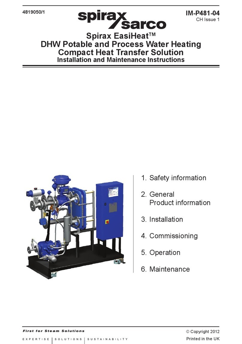 Spirax Sarco EasiHeat DHW Installation and maintenance instructions