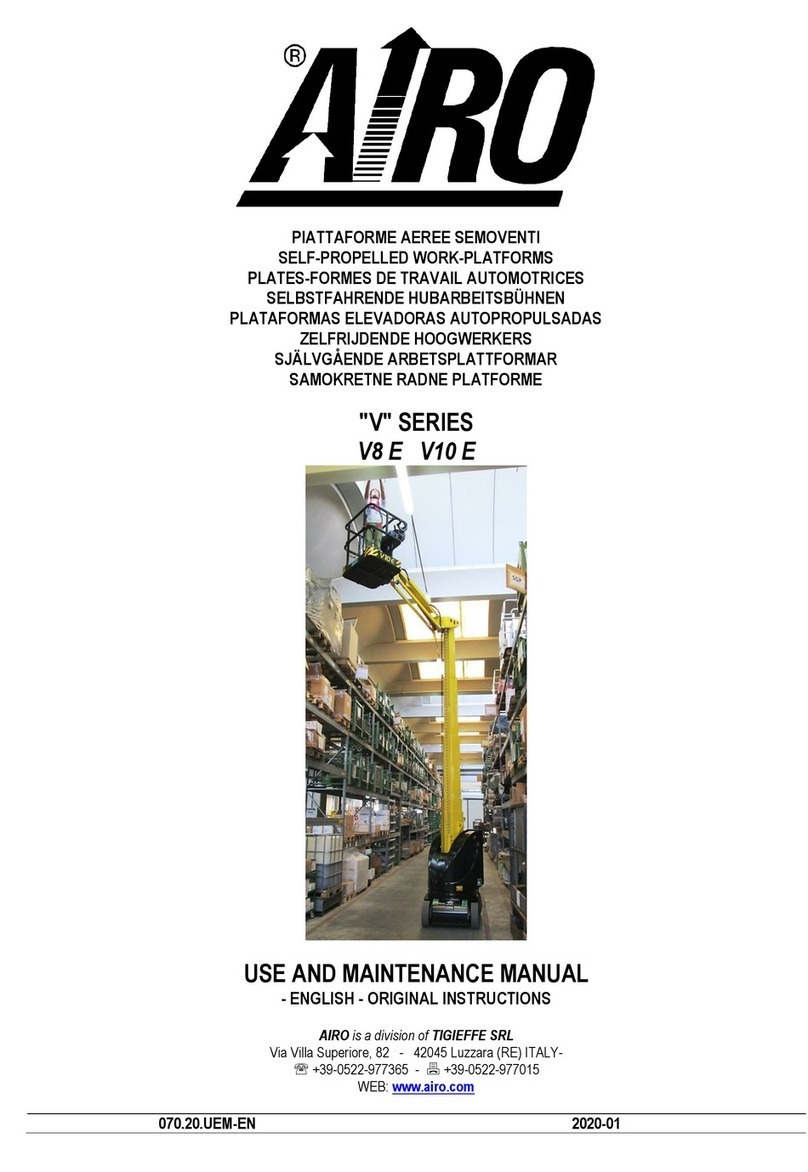 TIGIEFFE Airo V Series Use and maintenance manual