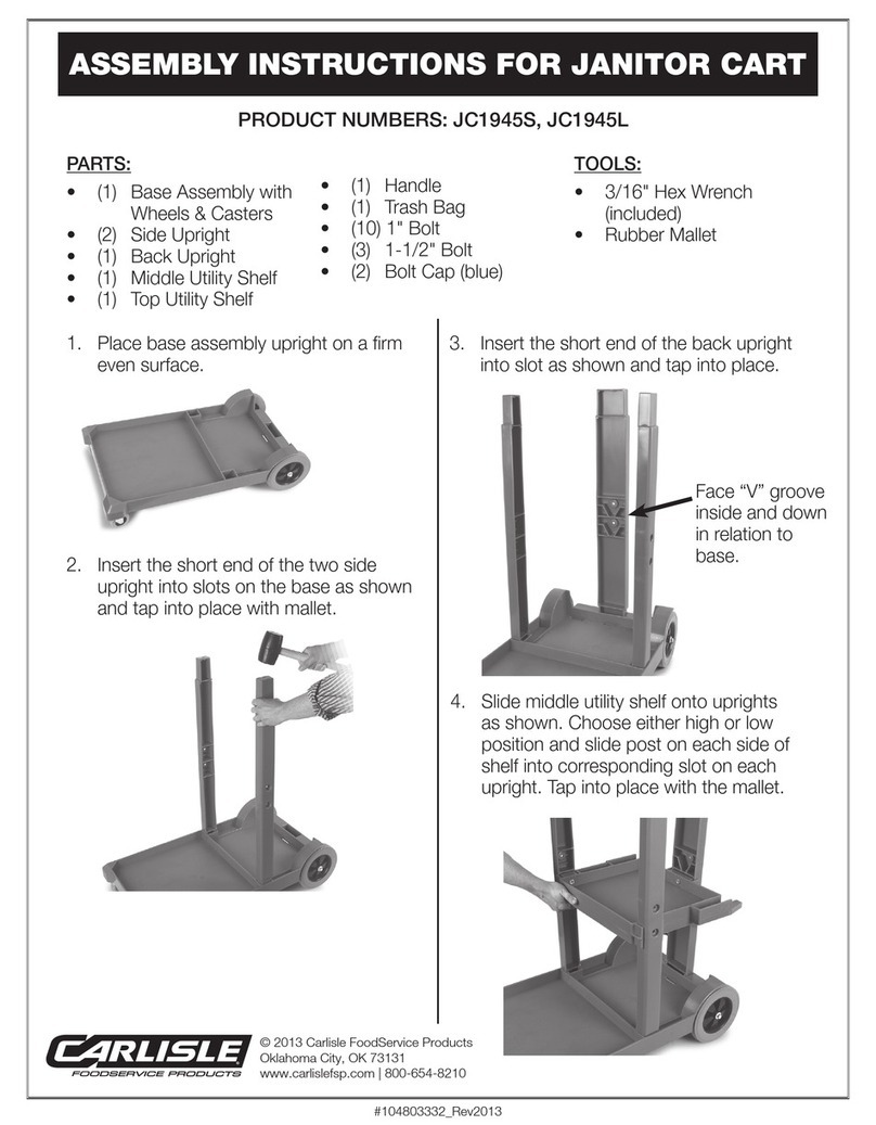 Carlisle JANITOR CART Assembly instructions Carlisle JANITOR CART Assembly instructions