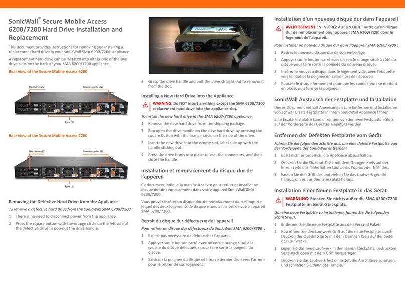 SonicWALL Secure Mobile Access 6200 Use and care manual