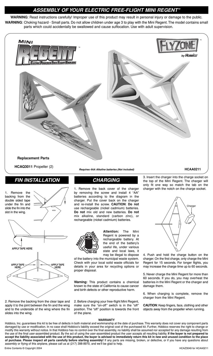 Hobbico mini REGENT HCAA0211 manual
