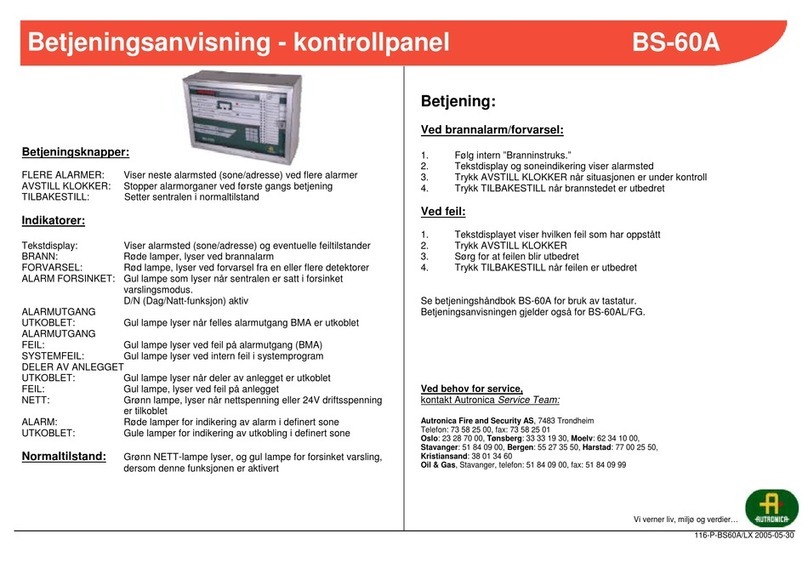 Autronica BS-60A operating instructions