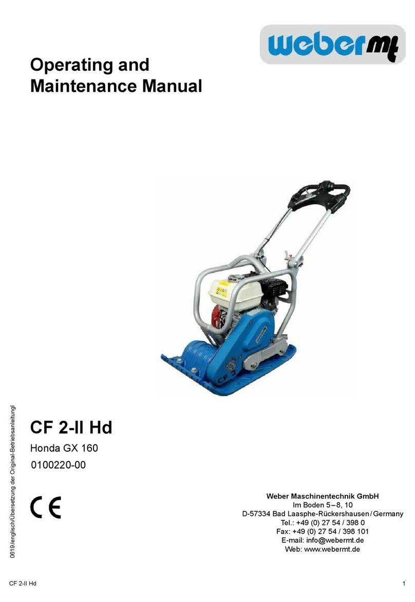 Weber CF 2-II Hd Operating and maintenance manual