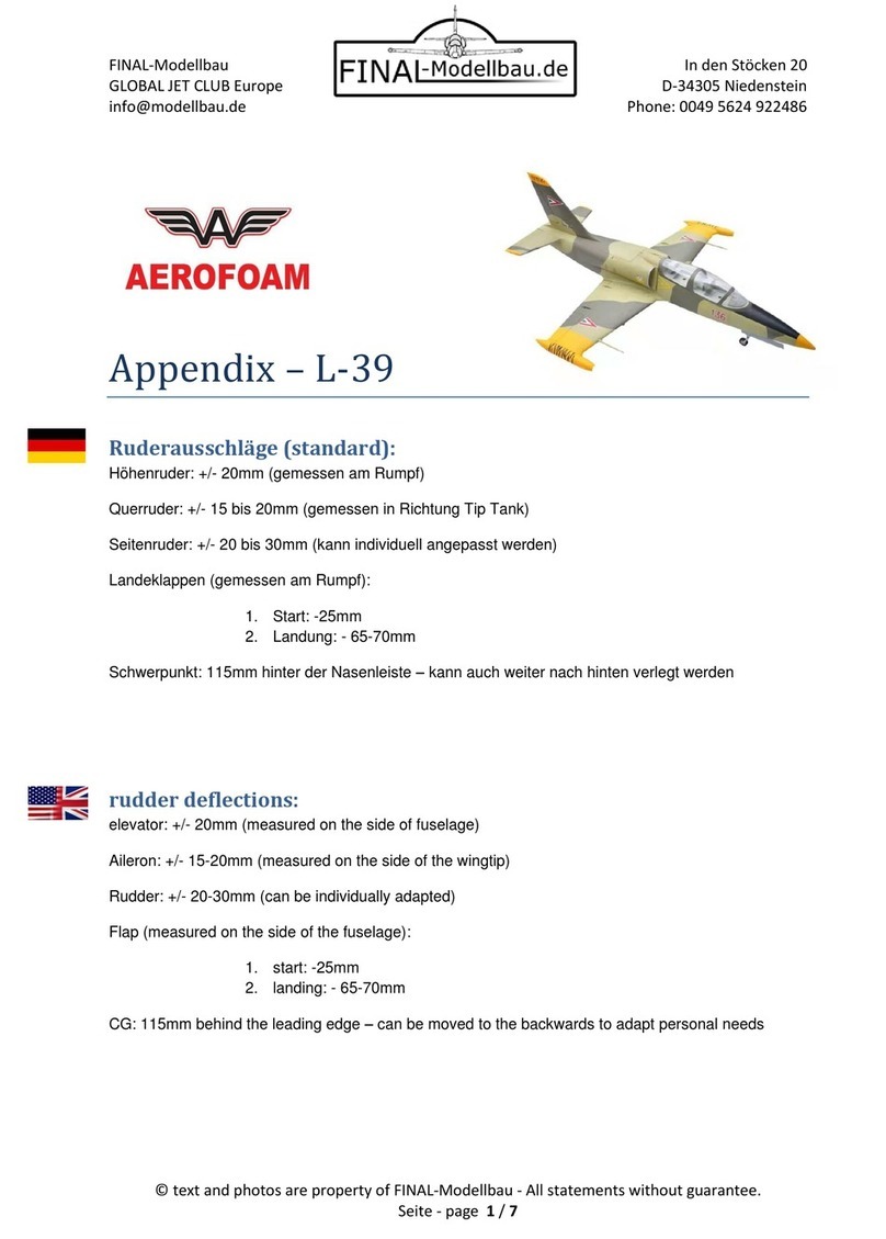 FINAL-Modellbau AEROFOAM L-39 User manual