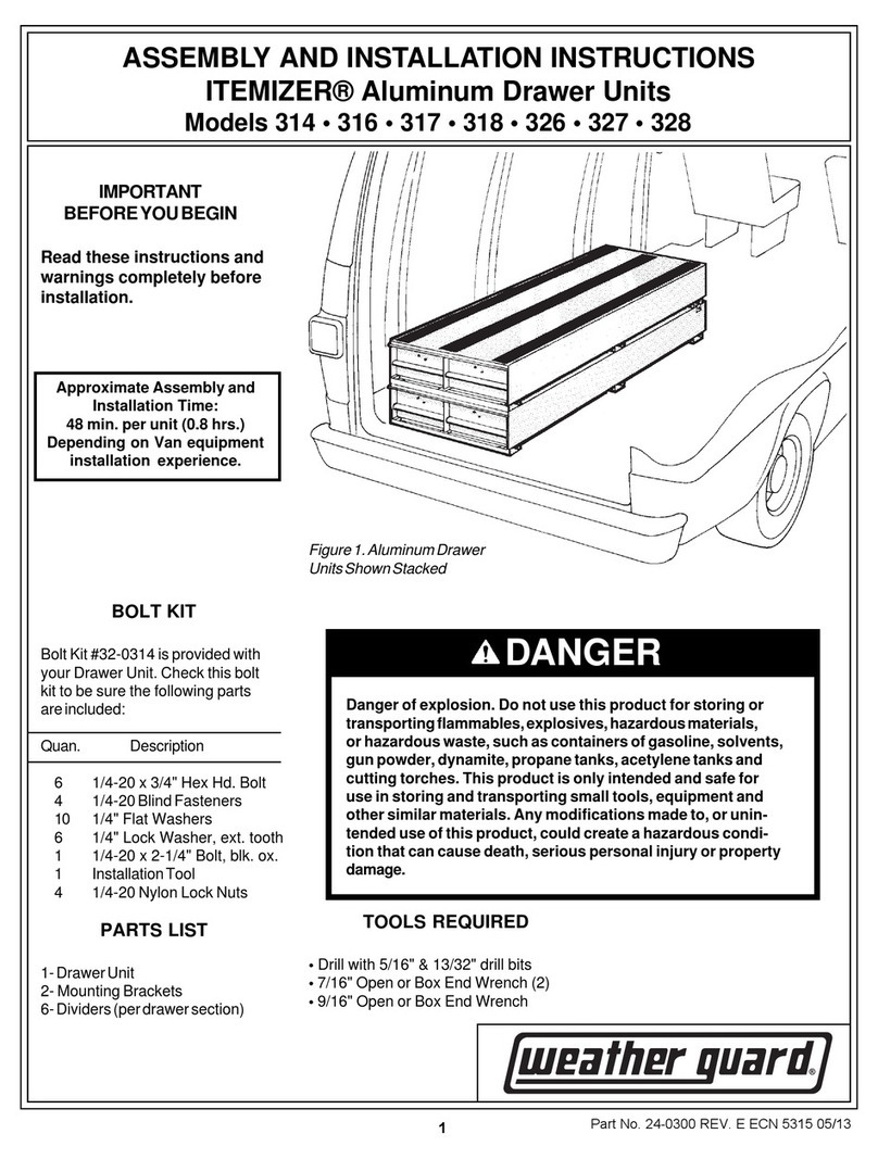 Weather Guard ITEMIZER 314 Assembly and installation instructions