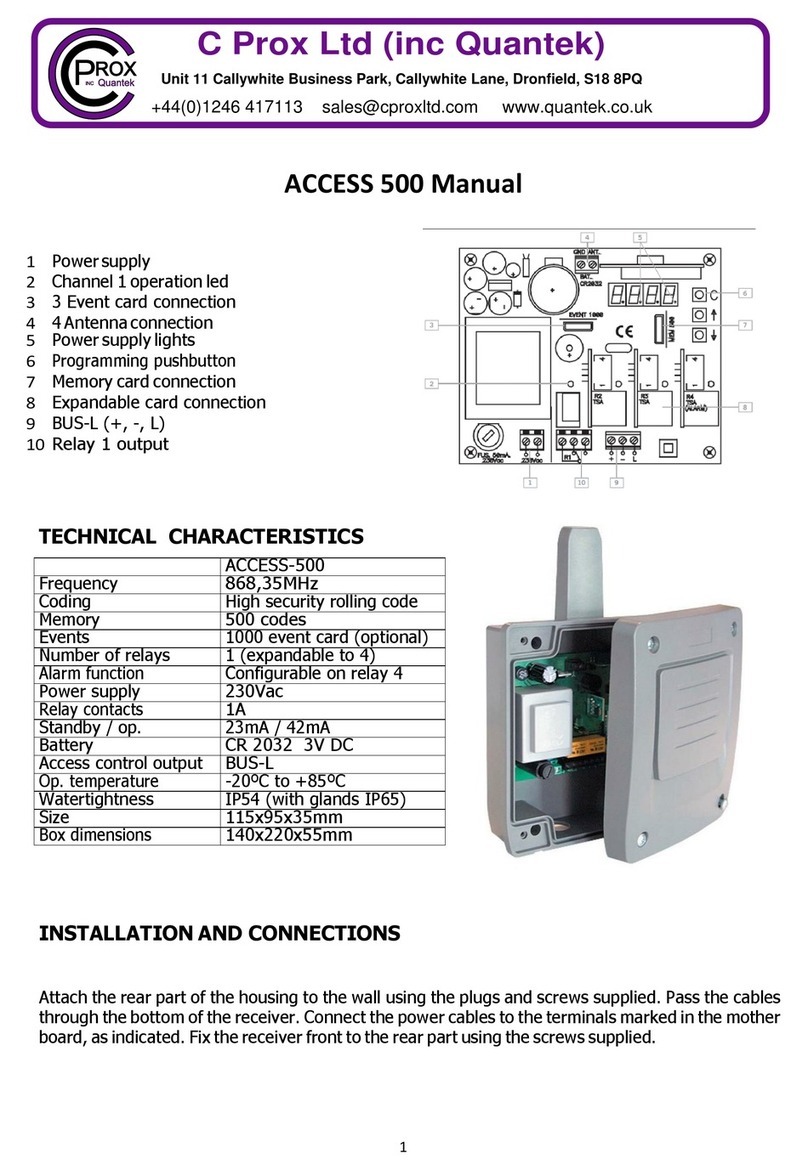 C Prox Quantek Access 500 User manual