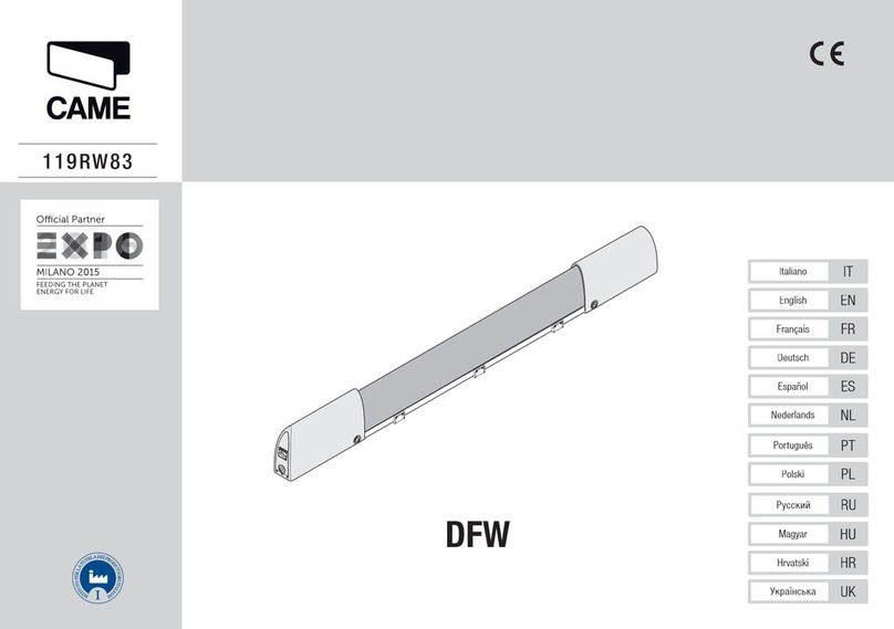 CAME DFW Series User manual