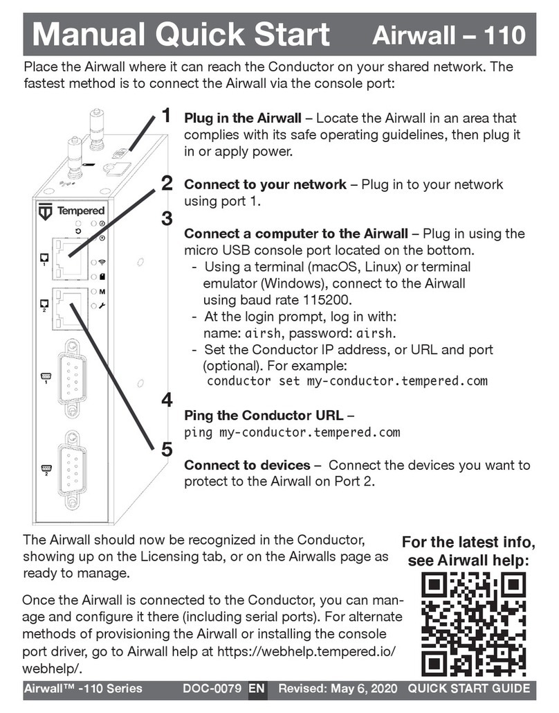 TEMPERED Airwall 110 Series User manual