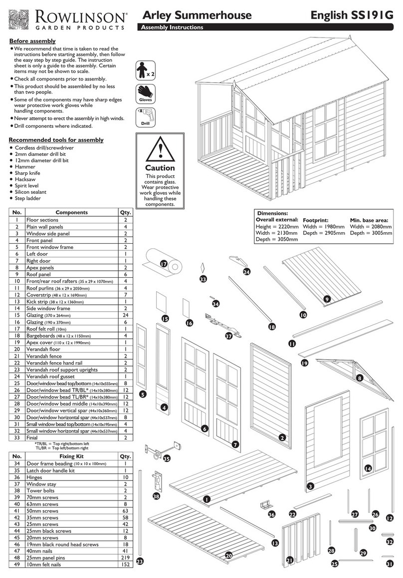 Rowlinson Arley Summerhouse Assembly instructions