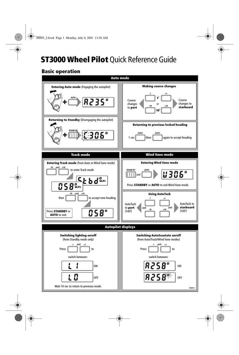 Raymarine Autohelm ST3000 Quick reference guide