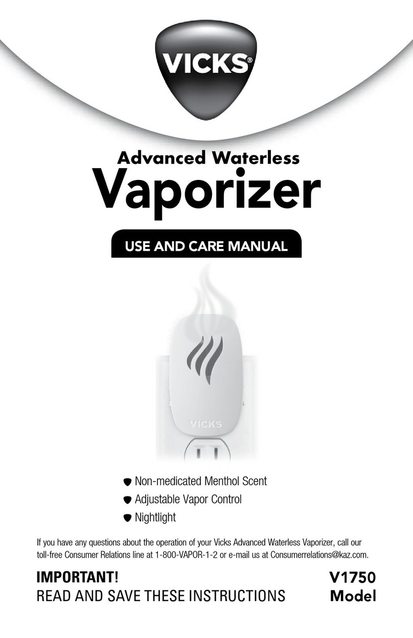 Vicks V1750 use and care manual