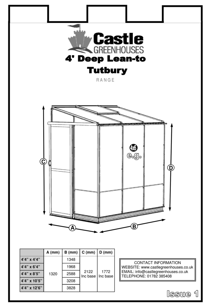 CASTLE GREENHOUSES Lean-To Tutbury Series manual