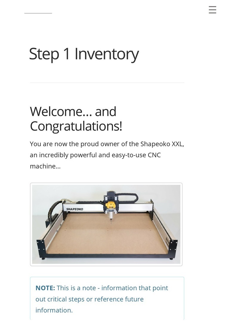 Carbide 3D Shapeoko XXL User manual