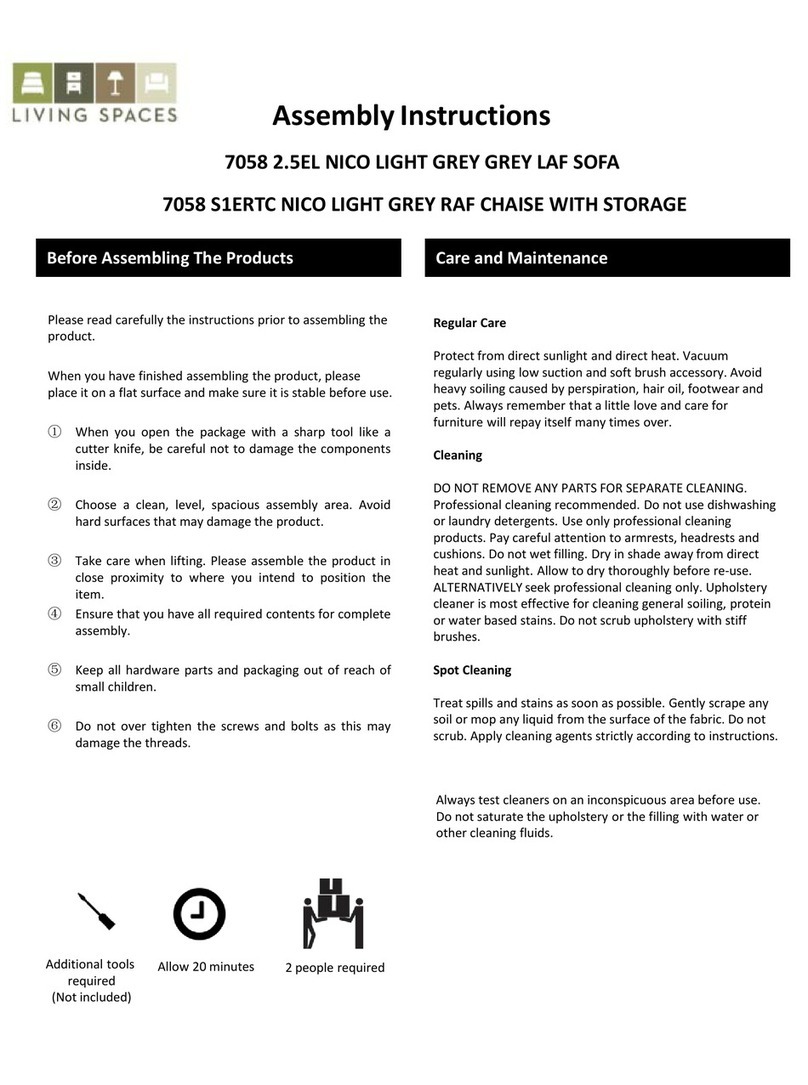 Living Spaces NICO 7058 2.5EL User manual