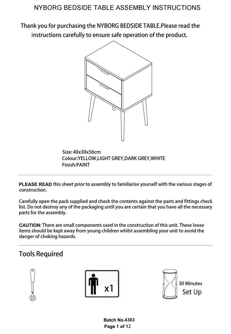 NYBORG BEDSIDE TABLE Assembly instructions NYBORG BEDSIDE TABLE Assembly instructions