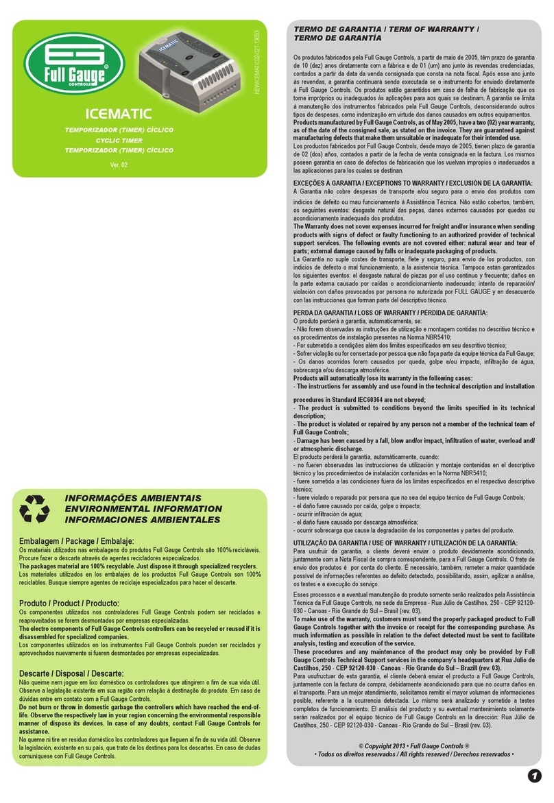Full Gauge Controls ICEMATIC User manual