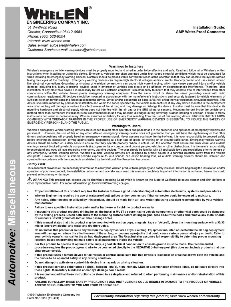Whelen Engineering Company AMP installation guide