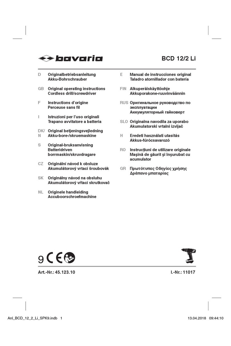 Bavaria BCD 12/2 Li Original operating instructions Bavaria BCD 12/2 Li Original operating instructions