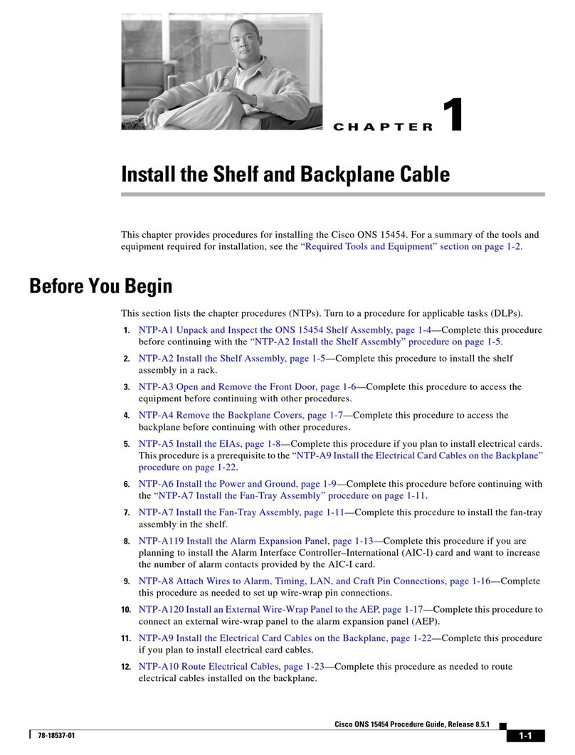 Cisco ONS 15454 Instruction sheet
