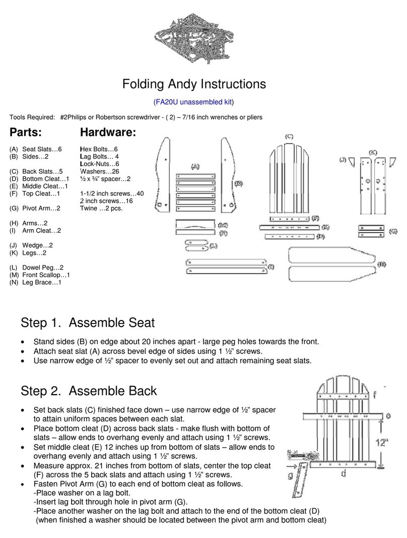 All Things Cedar Folding Andy FA20U instructions All Things Cedar Folding Andy FA20U instructions