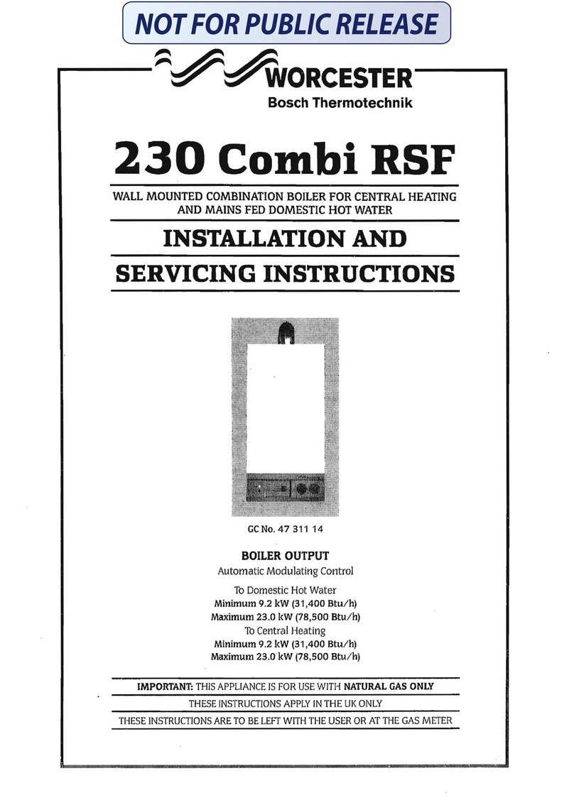 Bosch Thermotechnik WORCESTER 230 Combi RSF Installation and servicing instructions
