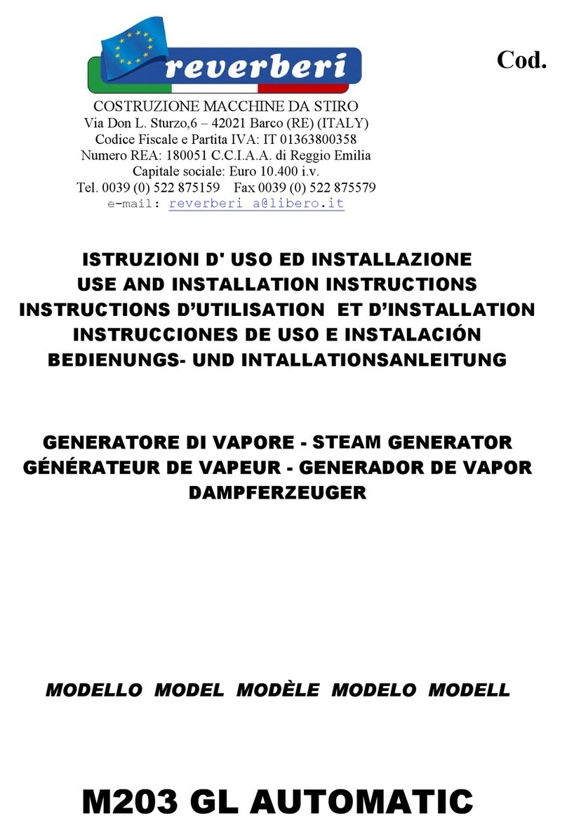 Reverberi M203 GL AUTOMATIC Use and Installation Instructions