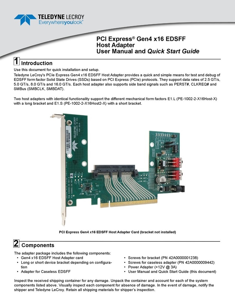 Teledyne Lecroy PCI Express Gen4 x16 EDSFF User manual and quick start guide