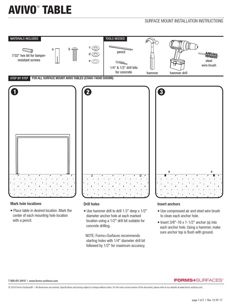 Forms + Surfaces AVIVO TABLE installation instructions