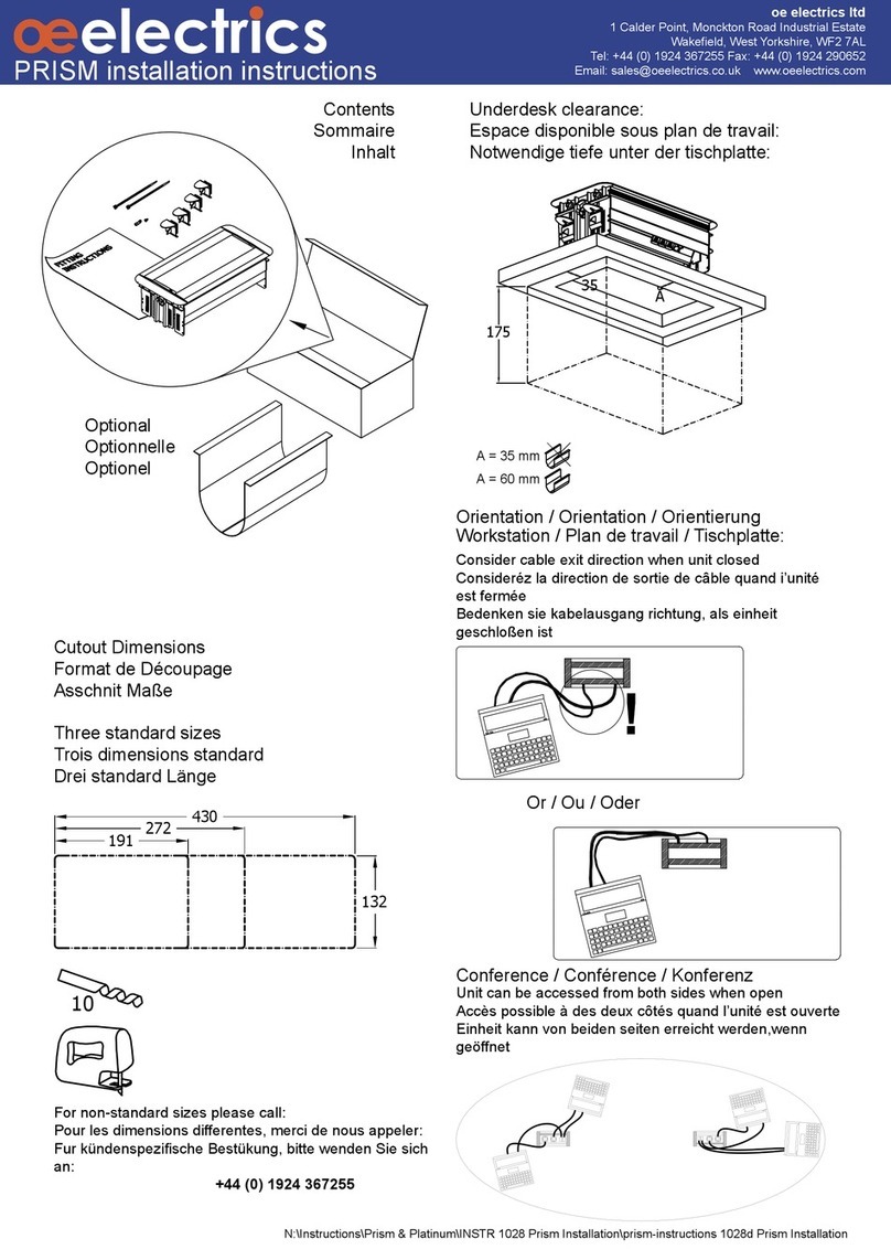 OE electrics PRISM installation instructions