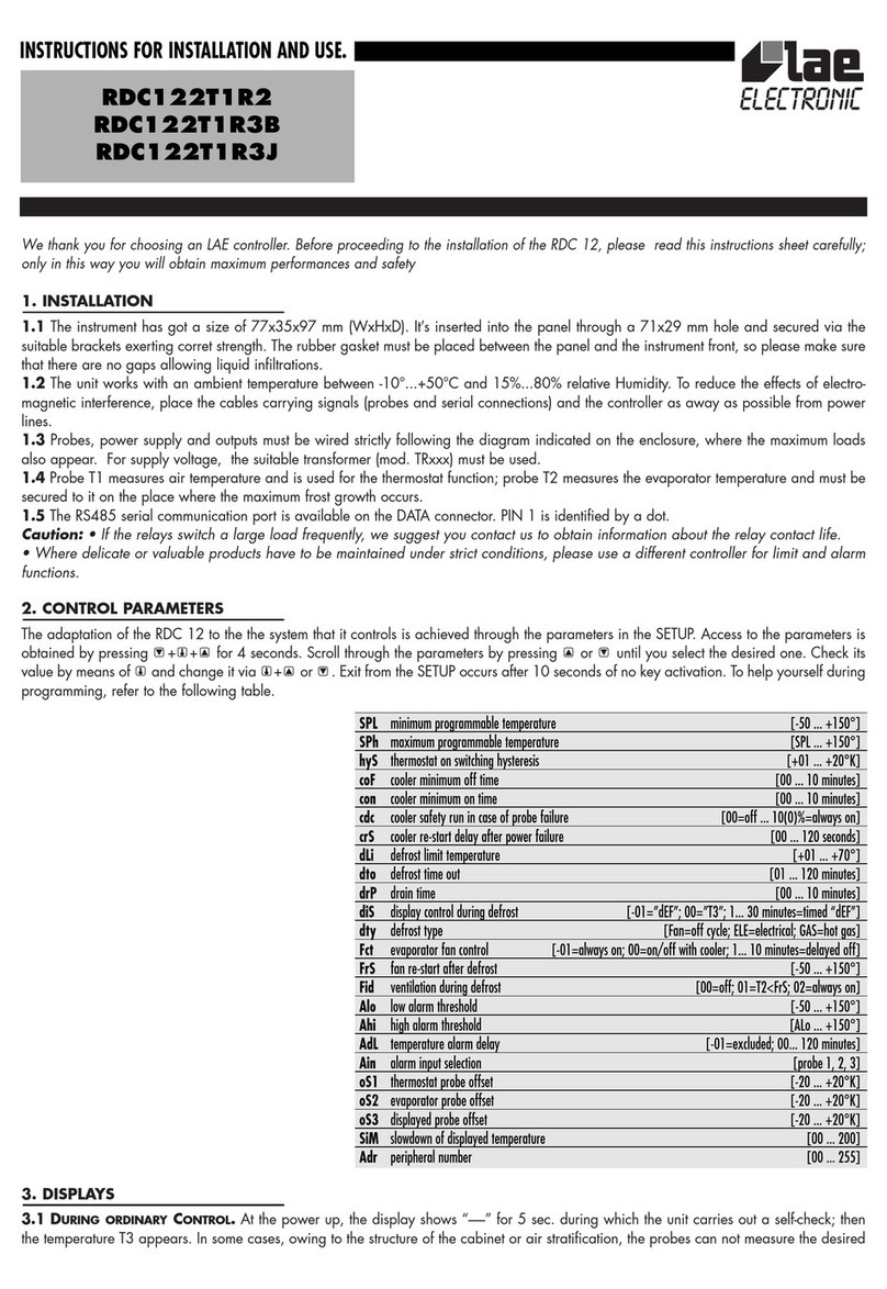 LAE RDC122T1R2 Instructions for installation and use