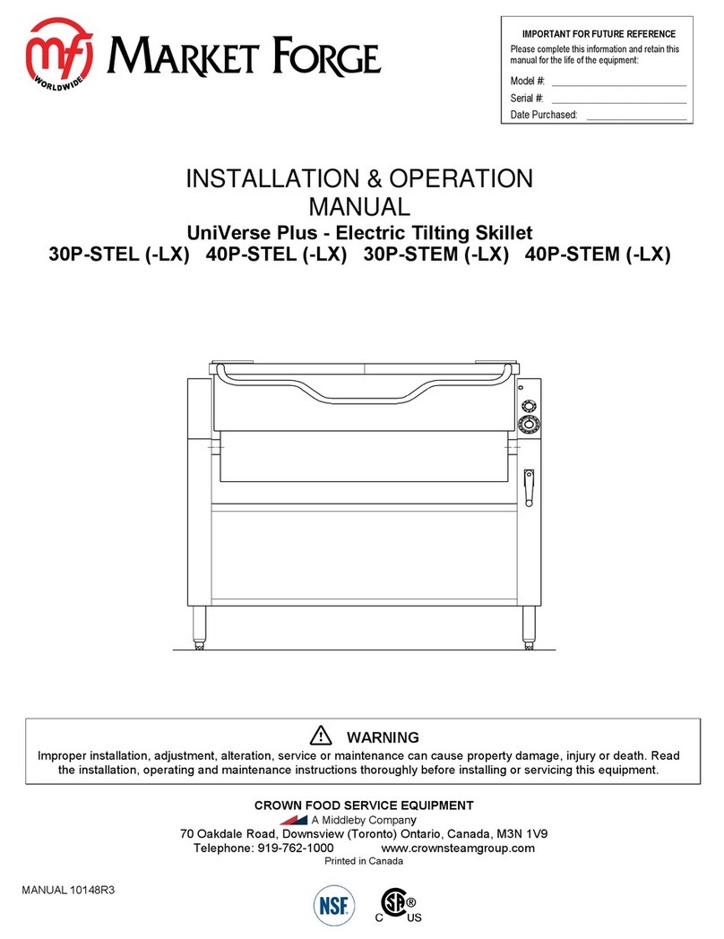 Middleby CROWN FOOD Market Forge 30P-STEL Installation & operation manual