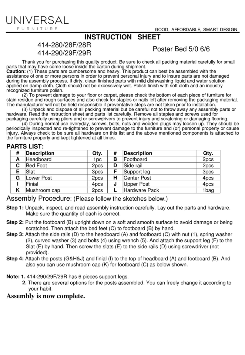 Universal Furniture 414-280 instruction sheet