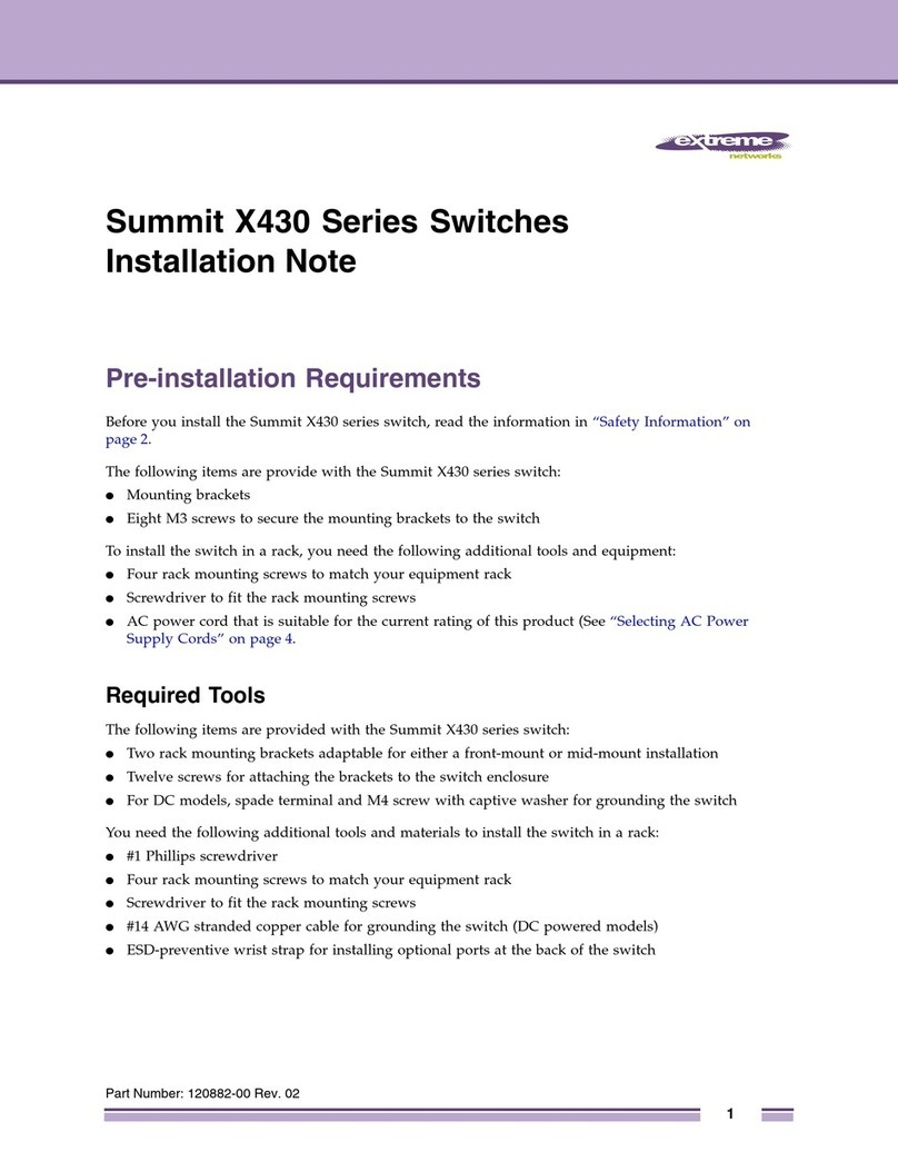 Extreme Networks Summit X430 Series Installation notes