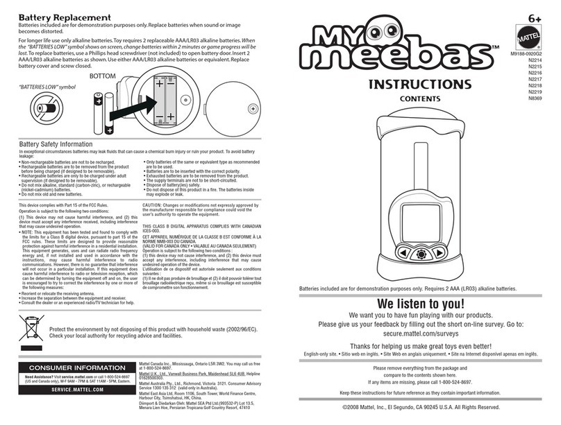 Mattel My Meebas N2214 instructions