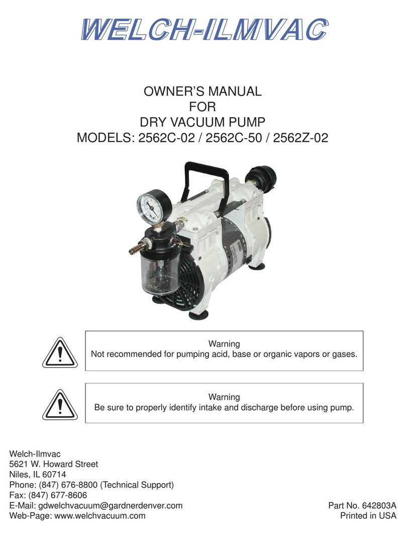 WELCH-ILMVAC 2562C-02 owner's manual