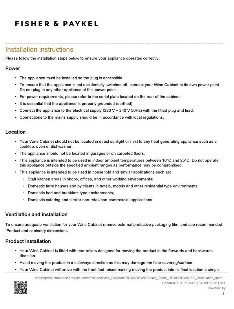 Fisher & Paykel RF306RDWX1 installation instructions