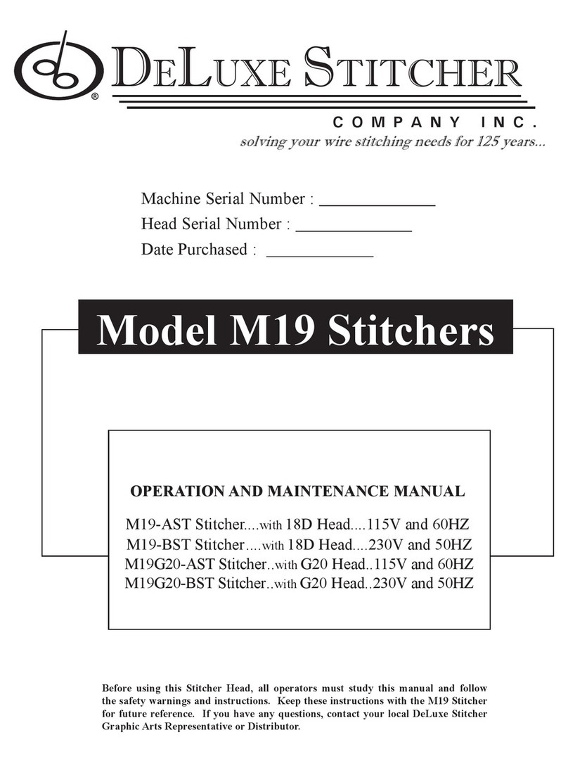 DeLuxe Stitcher M19 Series Operation and maintenance manual