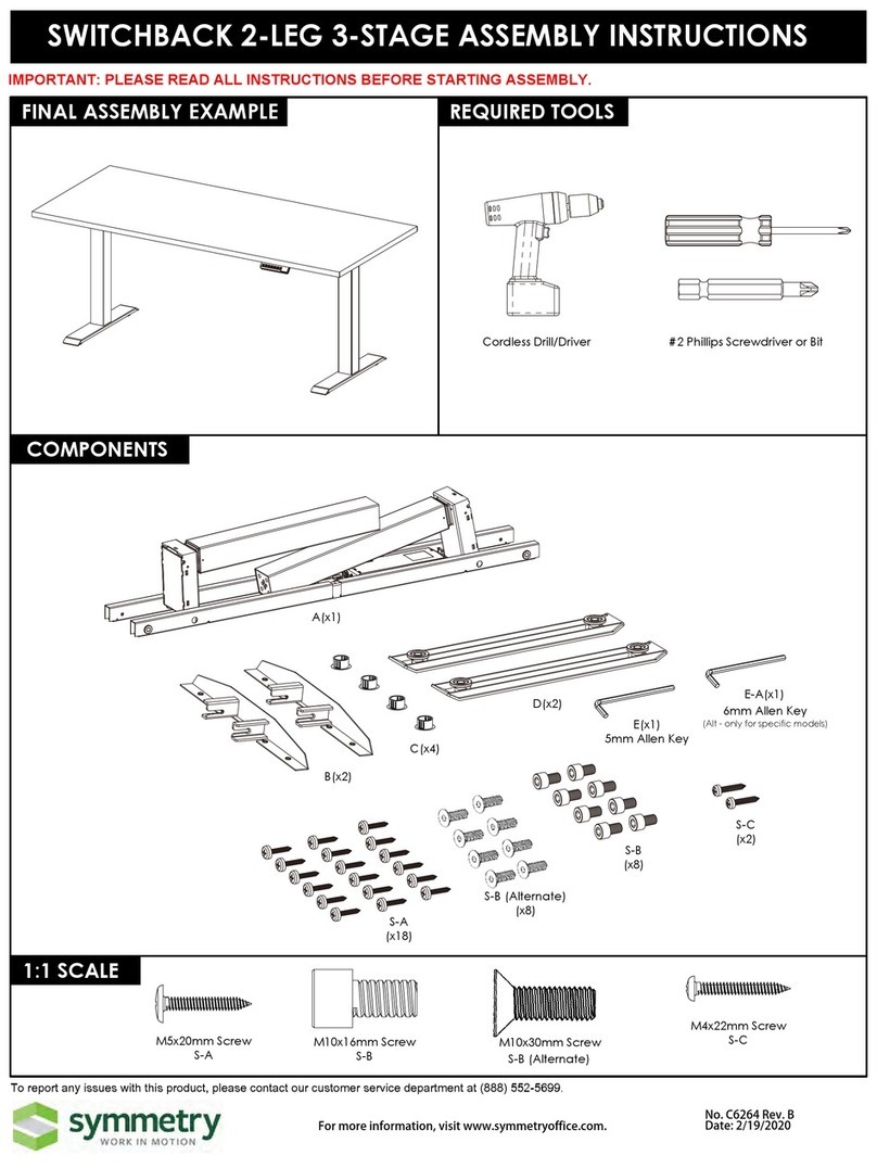 Symmetry Switchback Series Assembly instructions Symmetry Switchback Series Assembly instructions