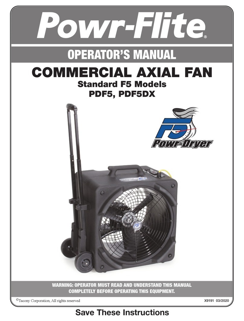 Powr-Flite Powr-Dryer Standard F5 Series Operator's manual