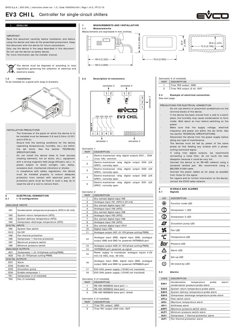 Evco EV3 CHIL User manual