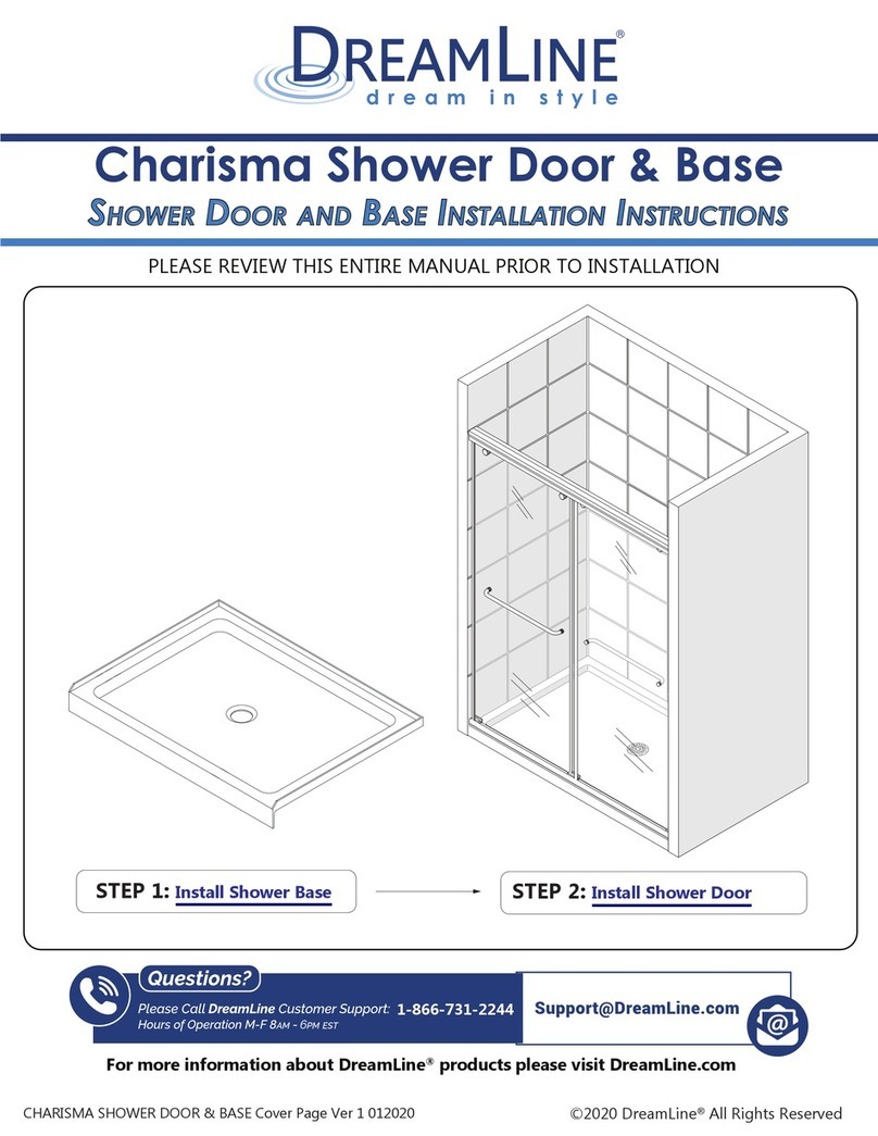 Dreamline Charisma SHDR-1348760 Series installation instructions