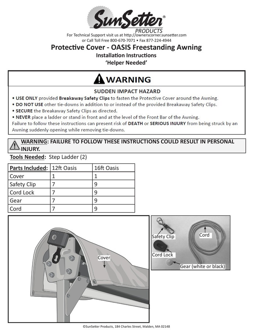 SunSetter OASIS Series installation instructions
