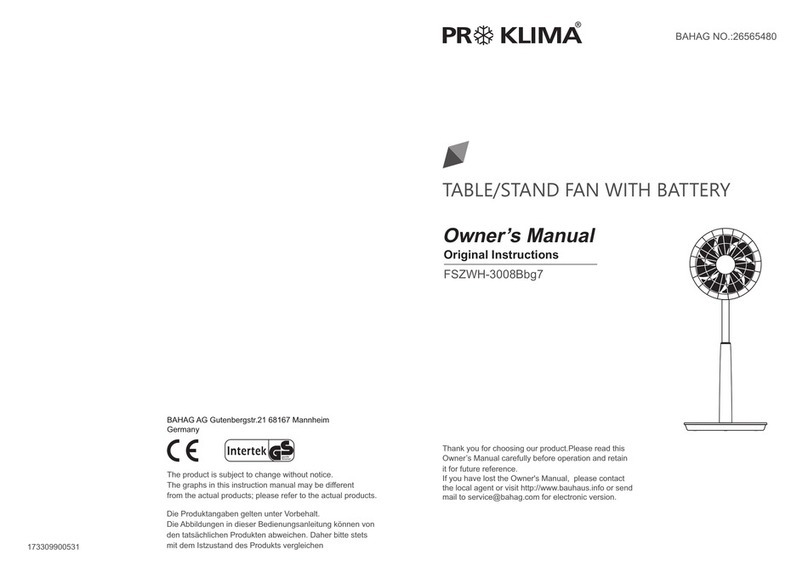 ProKlima FSZWH-3008Bbg7 User manual